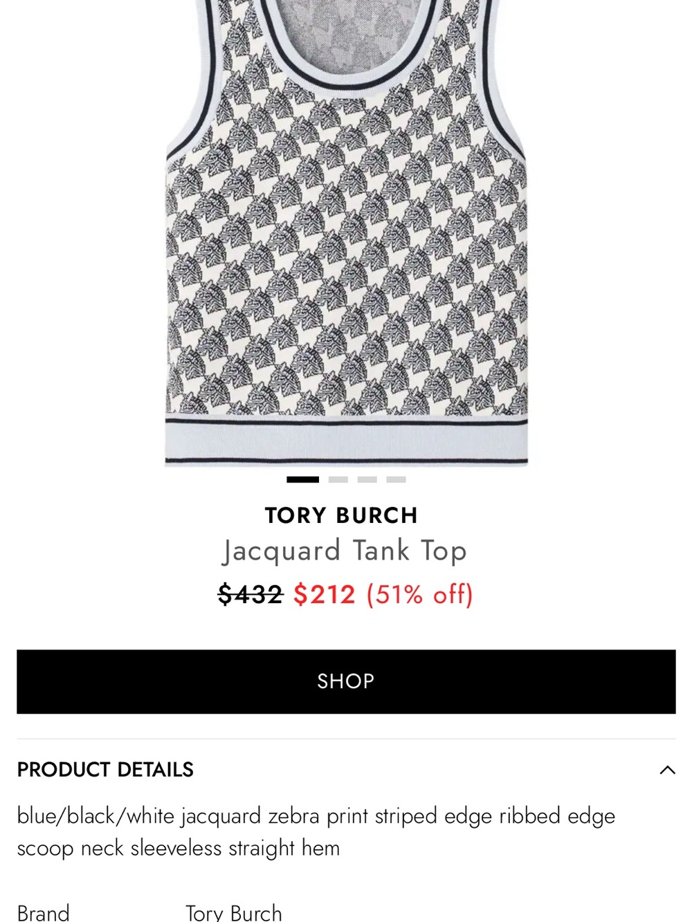 Tory Burch Zebra Vest Sleeveless Sweater - Picture 3 of 6